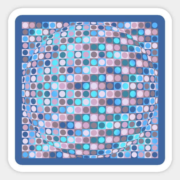 Circles in Squares Sticker by JoanNinjaHen